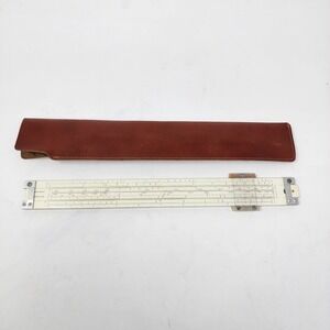 Vintage Pickett N902-T Slide Rule‎ Simplex Trig USA With Brown Leather Case